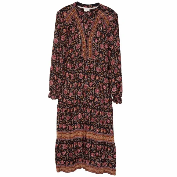 Knox Rose Floral Boho Granny-core Maxi Dress | Long Sleeve Tiered | XXL - Picture 2 of 9
